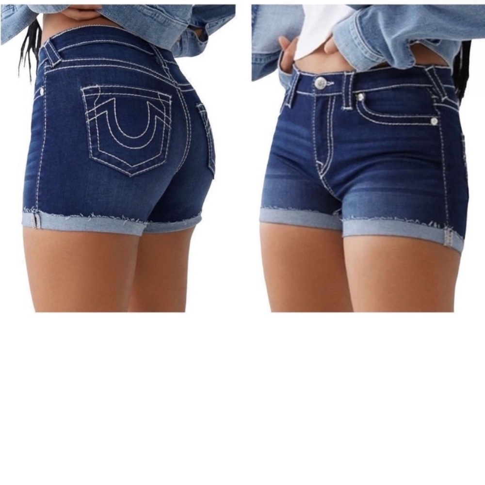 True Religion Jennie Big T Shorts with rolled hem w29 insame 3”